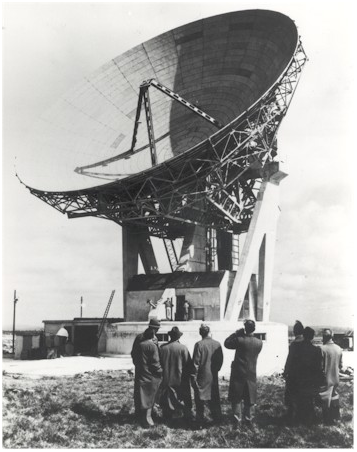 Ground station at Goonhilly Downs, England (Courtesy of AT&T Archives and History Center.)