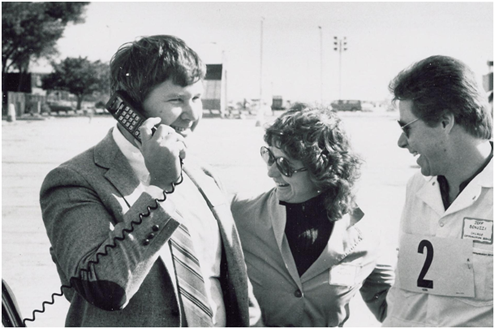 Dave Meilhan, the first cellular telephone customer in Chicago, makes a call from his car phone, 1983. (Courtesy AT&T Archives and History Center.)